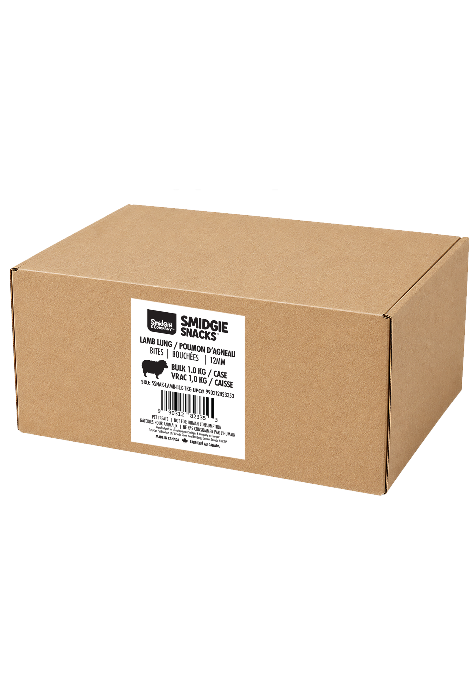 Bulk Lamb Lung Bites Case 1Kg